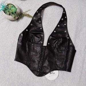 NWT (Alix Earle top) Princess Polly Palladia PU Jordy Corset 🖤